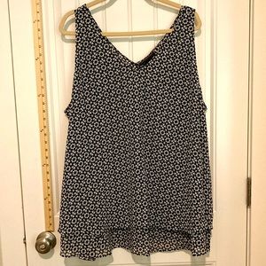Black and White, Layered, Loose-Fit, Swing Tank.